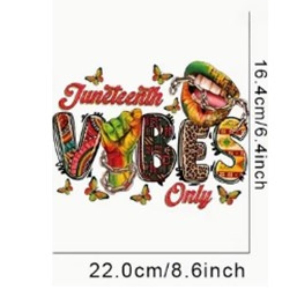 "Juneteenth Vibes Only" - Custom T-Shirts Made to Order - NWT - Picture 3 of 6